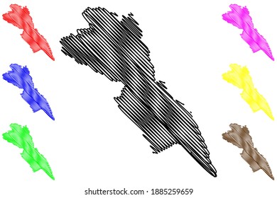 Mapa del mapa del condado de Makueni (República de Kenia, Provincia Oriental), dibujo del guión Mapa Makueni
