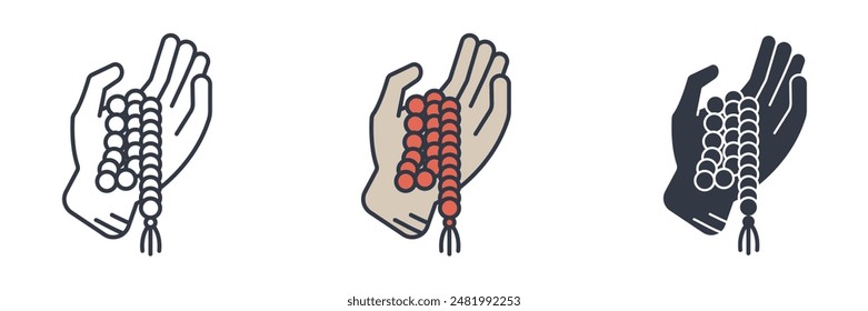 Mala Beads Icon symbol vector illustration isolated on white background