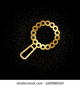 Mala gold icon. Vector illustration of golden particle background.. Spiritual concept vector illustration