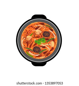Mala hot pot, traditional chinese hot and spicy soup.