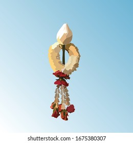 Mala mit Lotus (blauer Hintergrund)