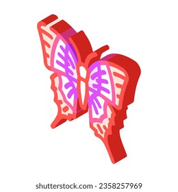 malabar banded peacock insect isometric icon vector. malabar banded peacock insect sign. isolated symbol illustration