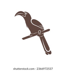 Malabar Gray Hornbill, Vektorgrafik-Design. Malabar Gray Hornbill Silhouette. Design-Vorlage für HornBill.