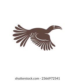 Diseño de ilustración vectorial Malabar Gray Hornbill. Malabar Gray Hornbill Silhouette. Plantilla de diseño de Bucerótido.