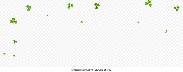 Malachite Klee Minimaler Vektortransparenter Panoramablick Hintergrund. Olive-Farbe Shamrock Wind Template. Botanisches Blätterdesign. Luftbilder vom Frühling.