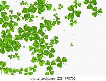 Malachite Clover Wind Vector Transparent Background. Olive color Leaf Falling Design. Saint Patrick Foliage Illustration. Bright Leaves Fly Wallpaper.