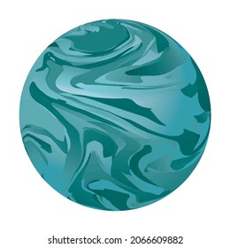 Malachite sphere. Stone geometric body of revolution. Vector illustration