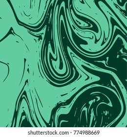 Malachite Texture. Green Stone Vector Background. Japanese Suminagashi Liquid Paint Pattern. Green Malachite Texture. Rich Trendy VIP Gemstone Decoration. Elegant Marble Background. Green Ink Splash.