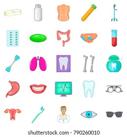 Malady icons set. Cartoon set of 25 malady vector icons for web isolated on white background