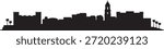 Malaga city Skyline. design Vector black silhouette
