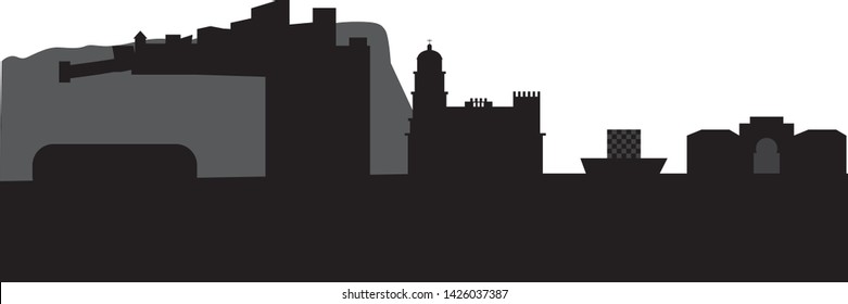 malaga city skyline in spain