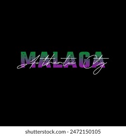 Malaga illustration typography. Perfect for t shirt design