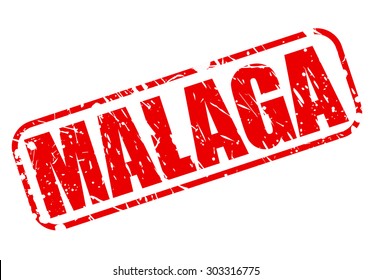 Malaga red stamp text on white