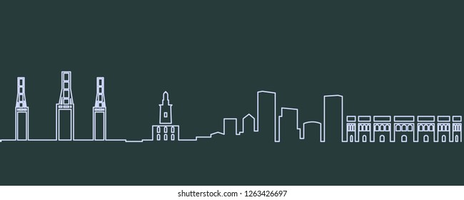 Malaga Single Line Skyline