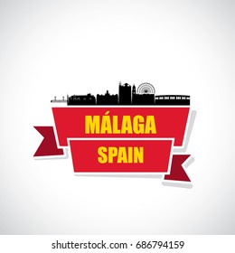 Malaga skyline - Spain - vector illustration
