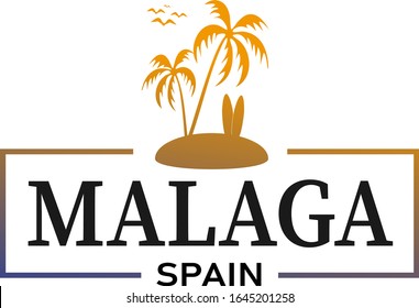 Malaga Spain, for print or web, authentic looking souvenir.