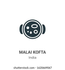 Malai kofta glyph icon vector on white background. Flat vector malai kofta icon symbol sign from modern india collection for mobile concept and web apps design.