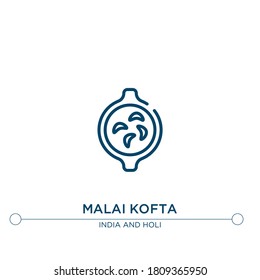 icono del vector de contorno kofta de malai. ilustración de elemento simple. icono del contorno kofta de malai a partir del concepto editable de india. se puede usar para web y móvil
