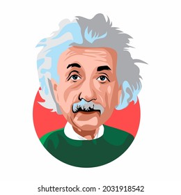 Malang, Indonesia - Agustus 27 2021; Albert Einstein was a German-born theoretical physicist, widely acknowledged to be one of the greatest physicists of all time. Eps file