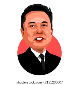 Malang, Indonesia - April 30 2022; Elon Musk Is An Entrepreneur, Investor, And Business Magnate