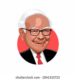 Malang, Indonesia - September 16 2021; Warren Buffett is an American business magnate, investor, and philanthropist.