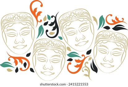 Malang Mask Design Drawing Vector Illustration