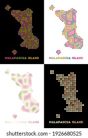 Malapascua Island map. Collection of maps of Malapascua Island in dotted style. Vector illustration.