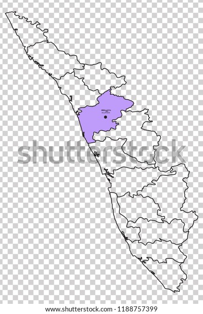 Malappuram District Shown Highlighted Light Purple Stock Vector Royalty Free 1188757399