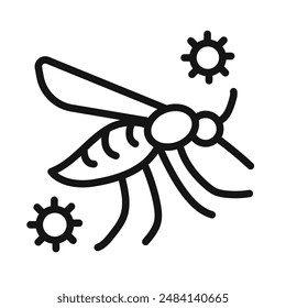 malaria icon black and white vector sign