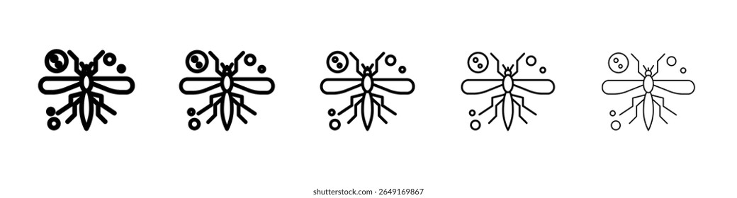ícone da malária conjunto fino de marca de logotipo de contorno
