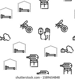 Malaria Illness Dengue Seamless Pattern Vector Thin Line. Illustrations