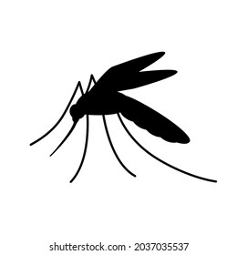 Malaria Mosquito Silhouette Icon. Clipart Image Isolated On White Background.