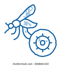 Malaria Mosquito sketch icon vector. Hand drawn blue doodle line art Malaria Mosquito sign. isolated symbol illustration