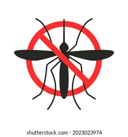Icono de la señal de alto de la vista de la mosquitera contra la malaria. Imagen de cliente aislada en fondo blanco.