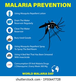 Malaria Prevention Poster. World Malaria Day Concept. Illustration Vector