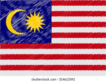 malasya flag embroidered zigzag