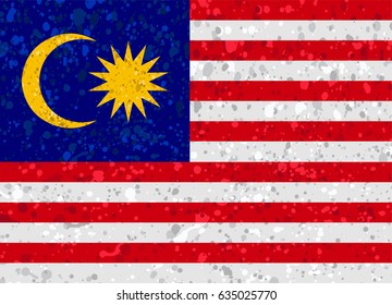 malasya flag grunge illustration