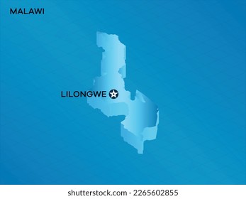 MALAWI 3D Isometric map with Capital Mark Lilongwe Vector Illustration Design