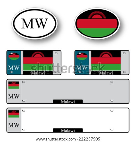 malawi auto set against white background, abstract vector art illustration, image contains transparency