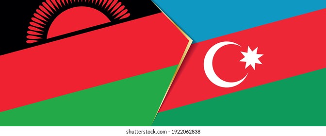 Banderas de Malawi y Azerbaiyán, dos banderas vectoriales símbolo de relación o confrontación.