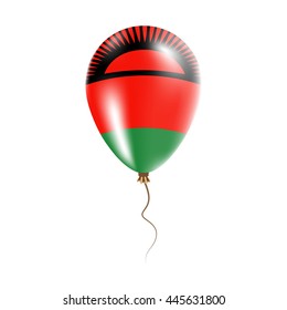 Malawi balloon with flag. Bright Air Ballon in the Country National Colors. Country Flag Rubber Balloon. Vector Illustration.