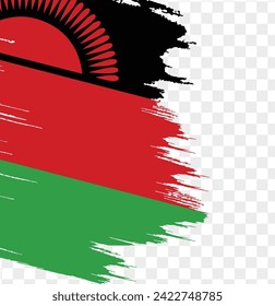 Malawi with brush paint textured isolated  on png or transparent background. vector illustration