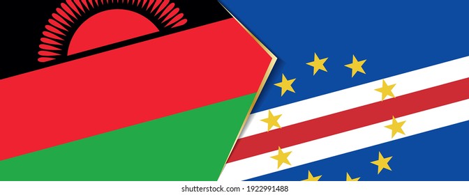 Malawi and Cape Verde flags, two vector flags symbol of relationship or confrontation.