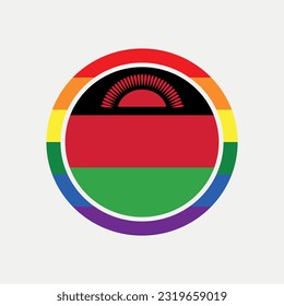Malawi country flag circle - lgbt flag graphic element Illustration template design
