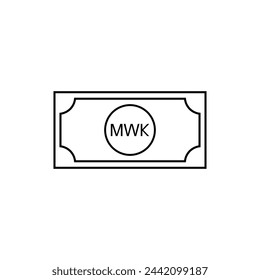 Malawi Currency Symbol, Malawian Kwacha Icon, MWK Sign. Vector Illustration