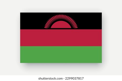 Malawi .Detailed flag on white background. Vector illustration