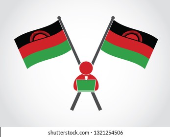 Malawi Emblem Office Worker