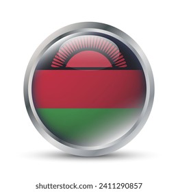 Malawi Flag 3D Badge Illustration