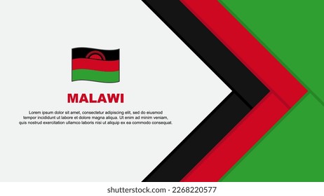 Plantilla de diseño de fondo de resumen de bandera de Malawi. Ilustración del vector de caricaturas del Día de la Independencia de Malawi. Caricatura de Malawi