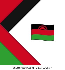 Plantilla de diseño de fondo de resumen de bandera de Malawi. Afiche del Día de la Independencia de Malawi en las redes sociales. Ilustración de Malawi
